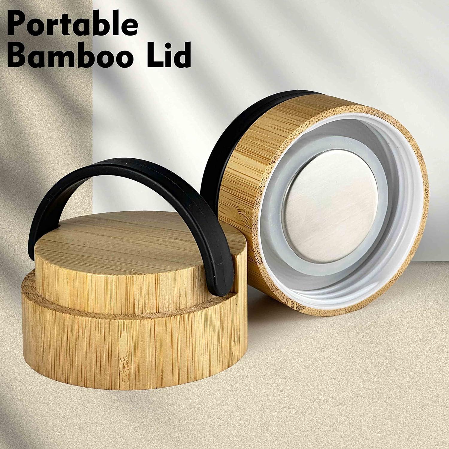 Botella de Agua de Vidrio Xaeiglas 1L con Infusor y Tapa de Bambú