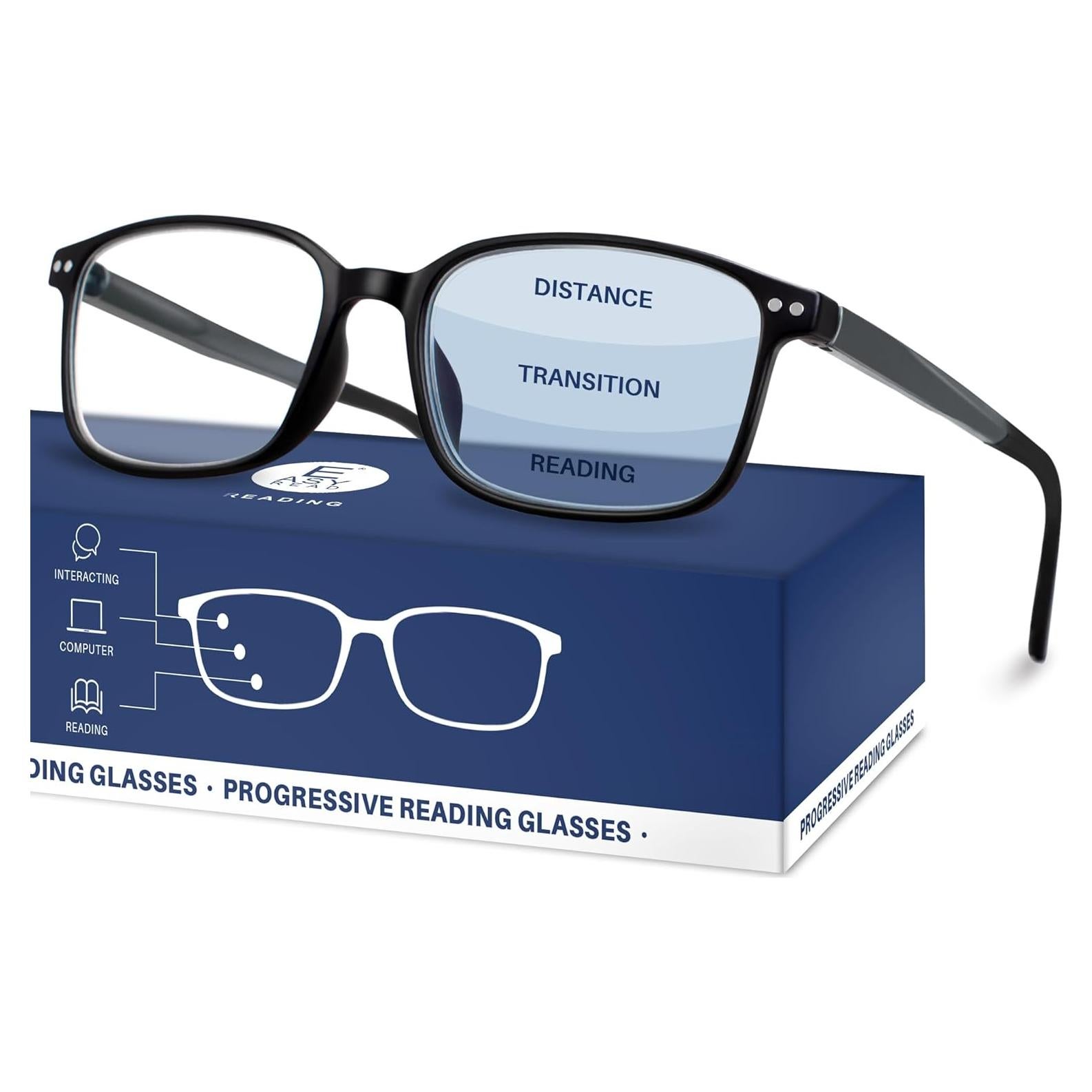 Gafas de Lectura Progresivas TR90 con Bloqueo Luz Azul 1.0x