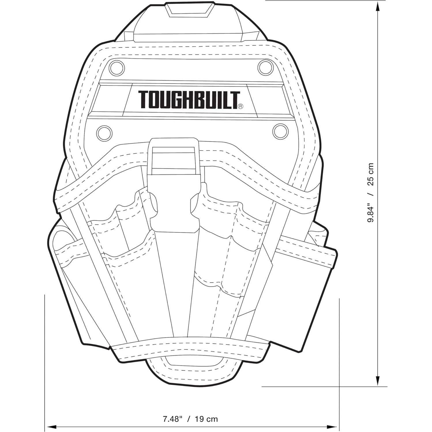 Funda de Taladro ToughBuilt TB-CT-20-L con 13 Bolsillos