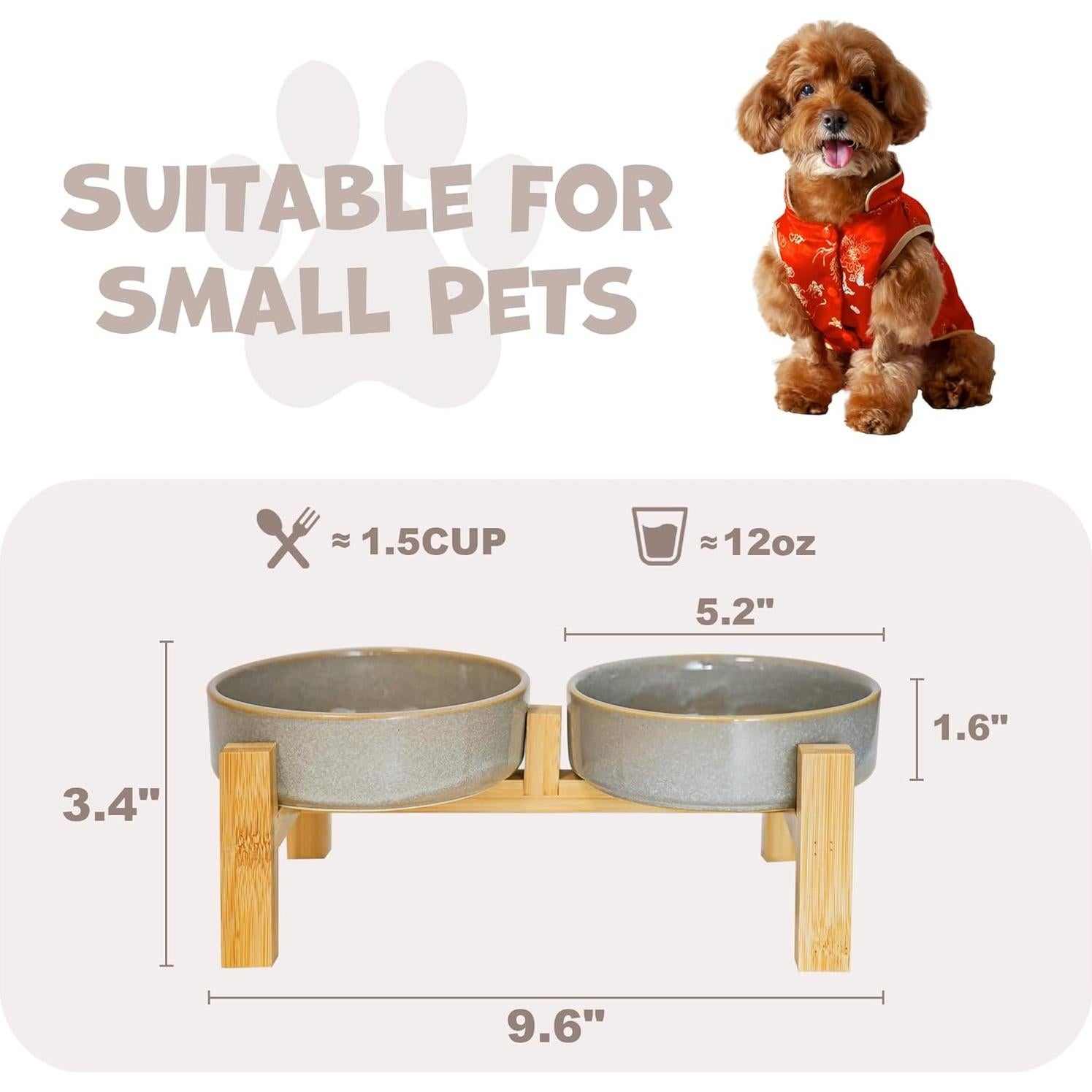 Juego de Cuencos Elevados para Perros Pequeños YOBRO 6.1 cm