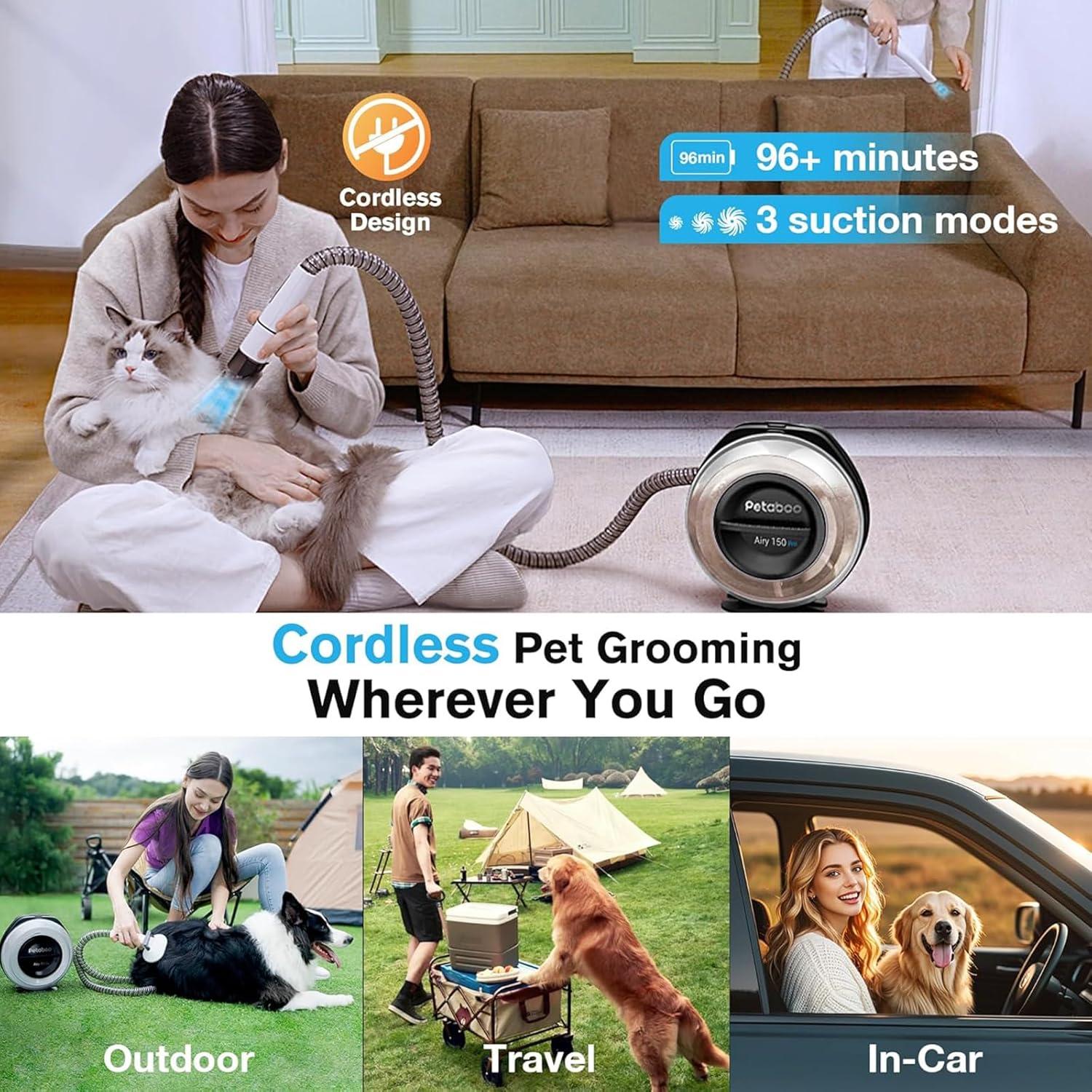 Aspiradora de Peluquería para Perros Petaboo A150 5 en 1