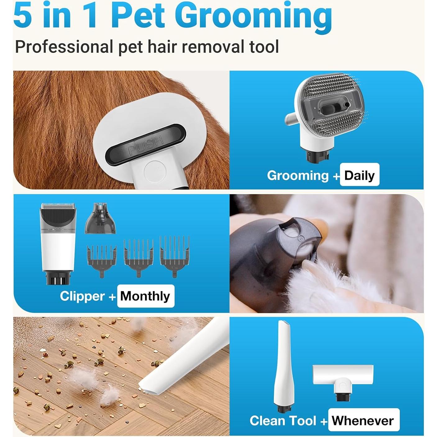 Aspiradora de Peluquería para Perros Petaboo A150 5 en 1