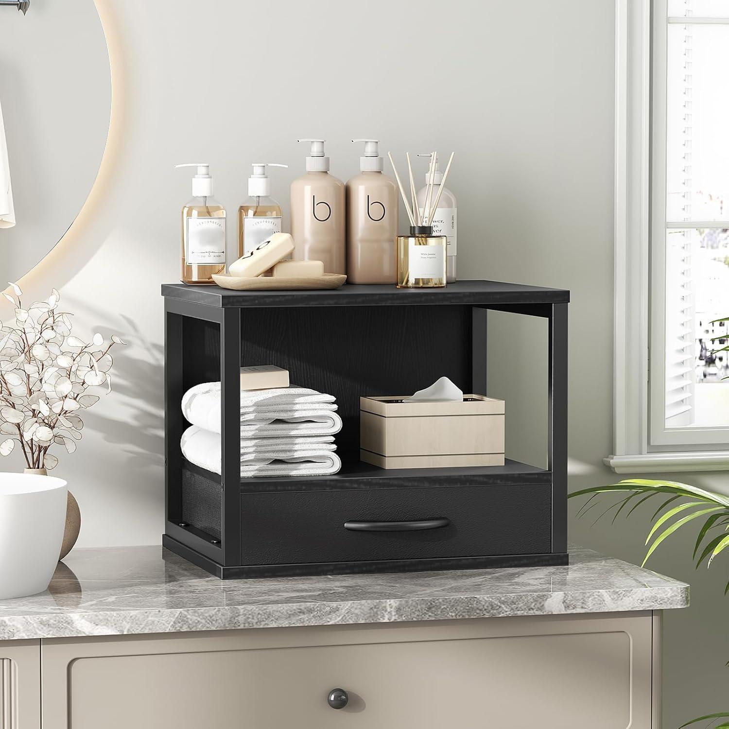 Soporte de Impresora HOOBRO Negro 2 Niveles con Cajón