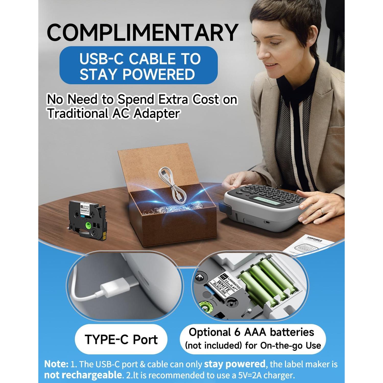 Etiquetadora Vixic D210S Portátil con Cinta Laminada 12mm