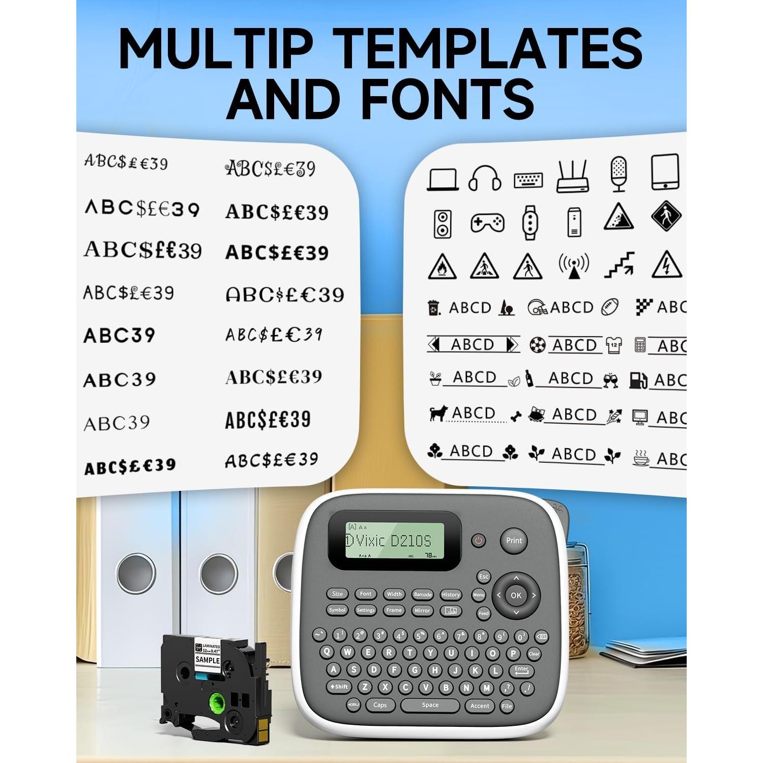 Etiquetadora Vixic D210S Portátil con Cinta Laminada 12mm