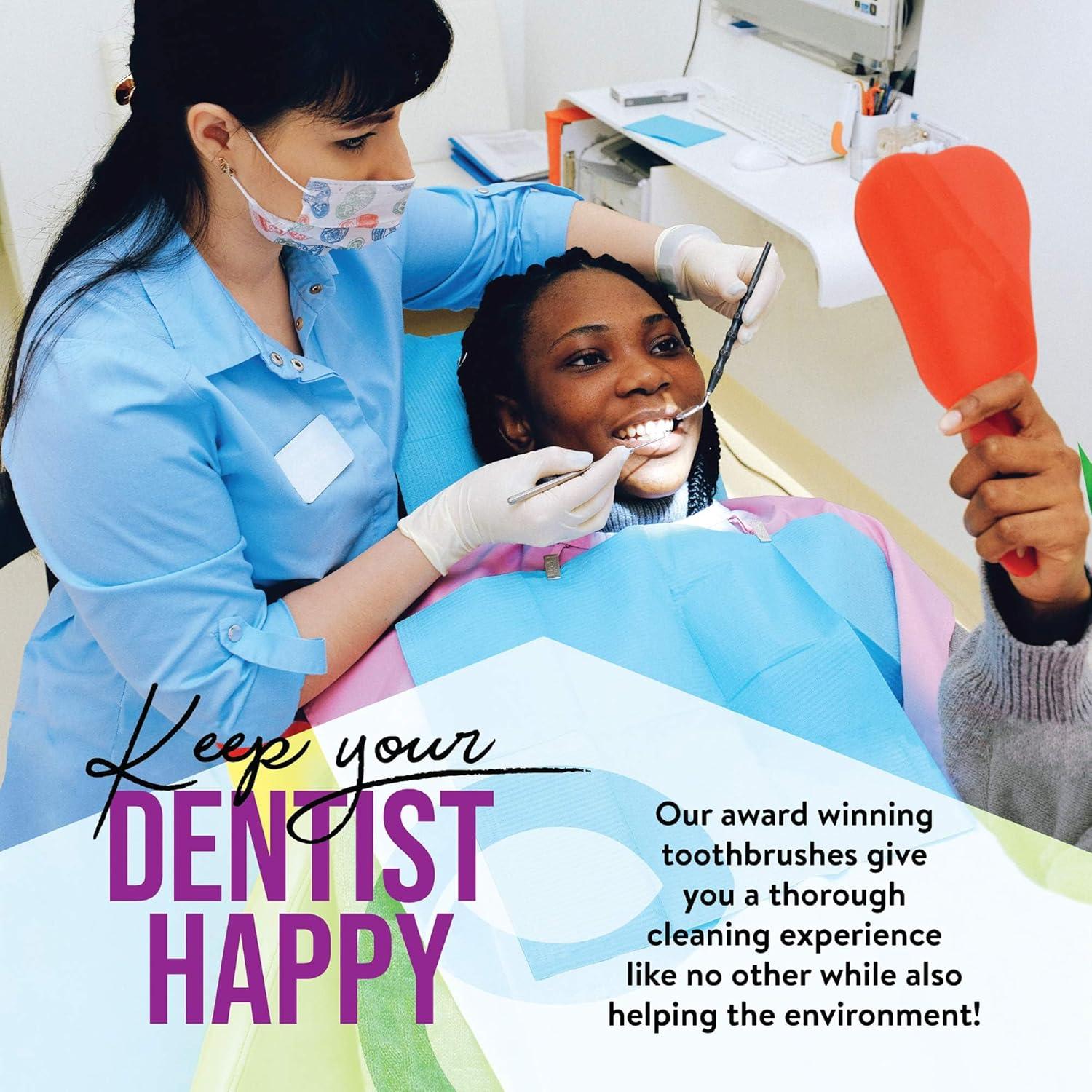 Cepillos de Dientes de Bambú EcoSlurps - 12 Adultos Multicolor