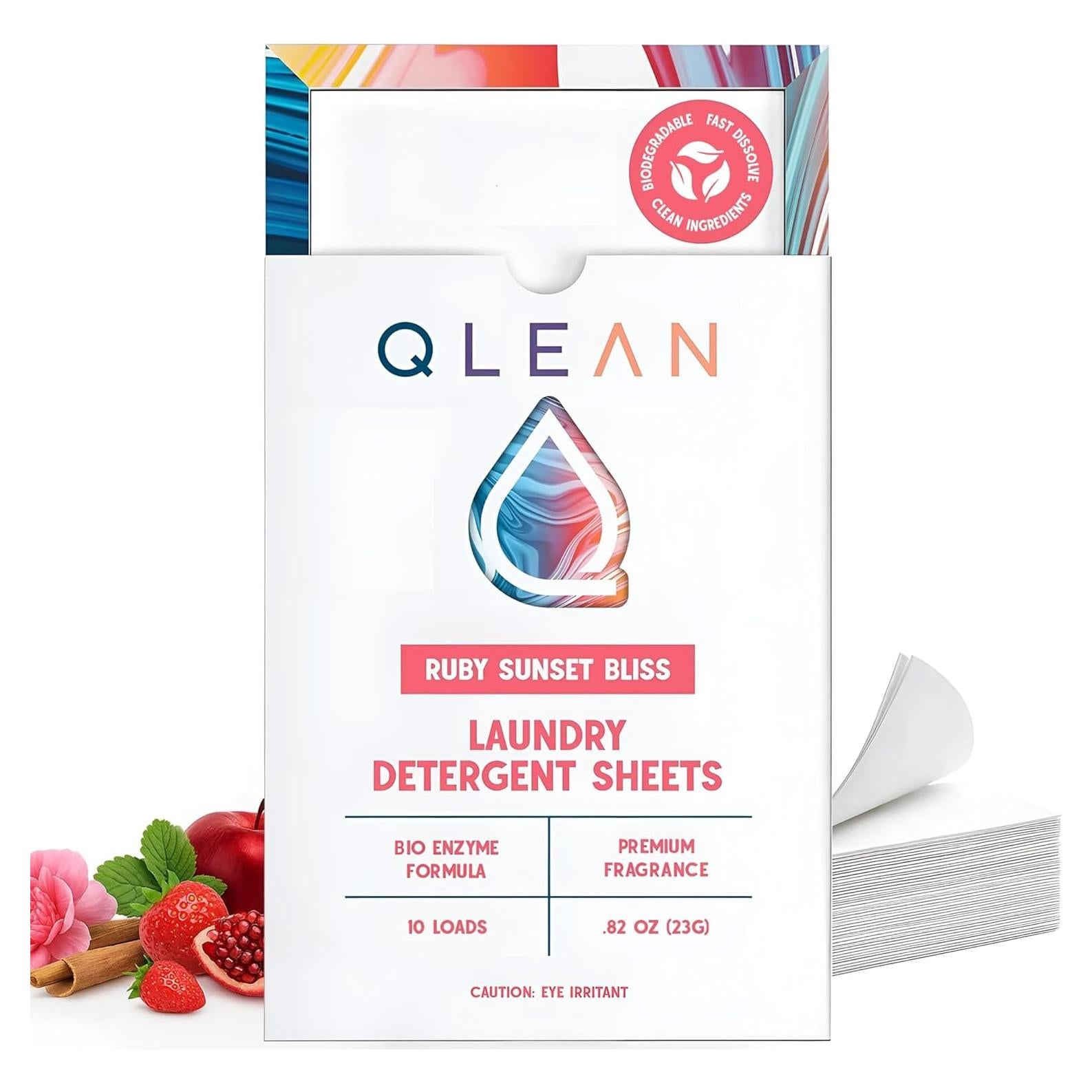 Hojas de detergente QLEAN 10 cargas Rubí Atardecer Placentero