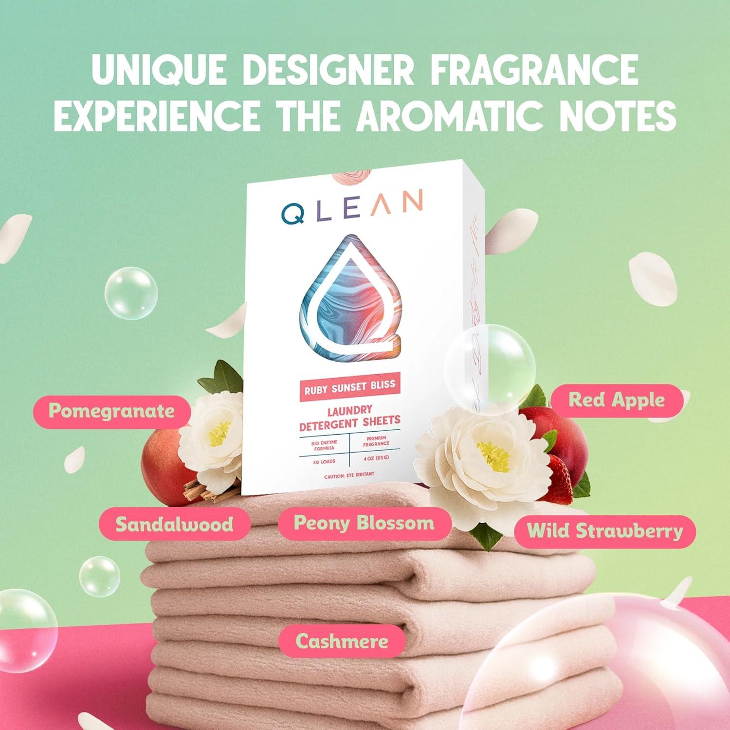 Hojas de detergente QLEAN 10 cargas Rubí Atardecer Placentero