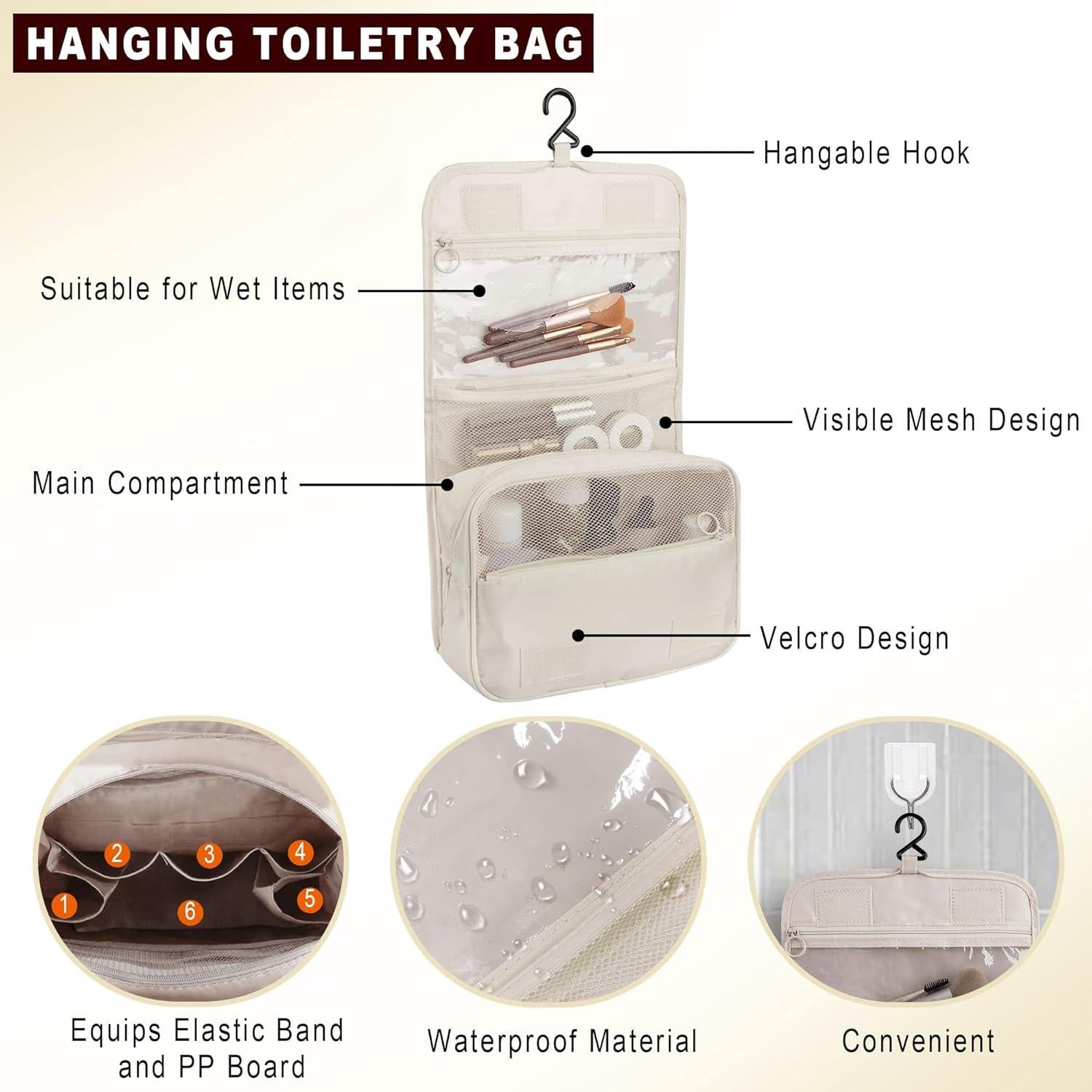 Set de Cubos de Empaque Ebbniur 8 Pzs Beige Gran Capacidad