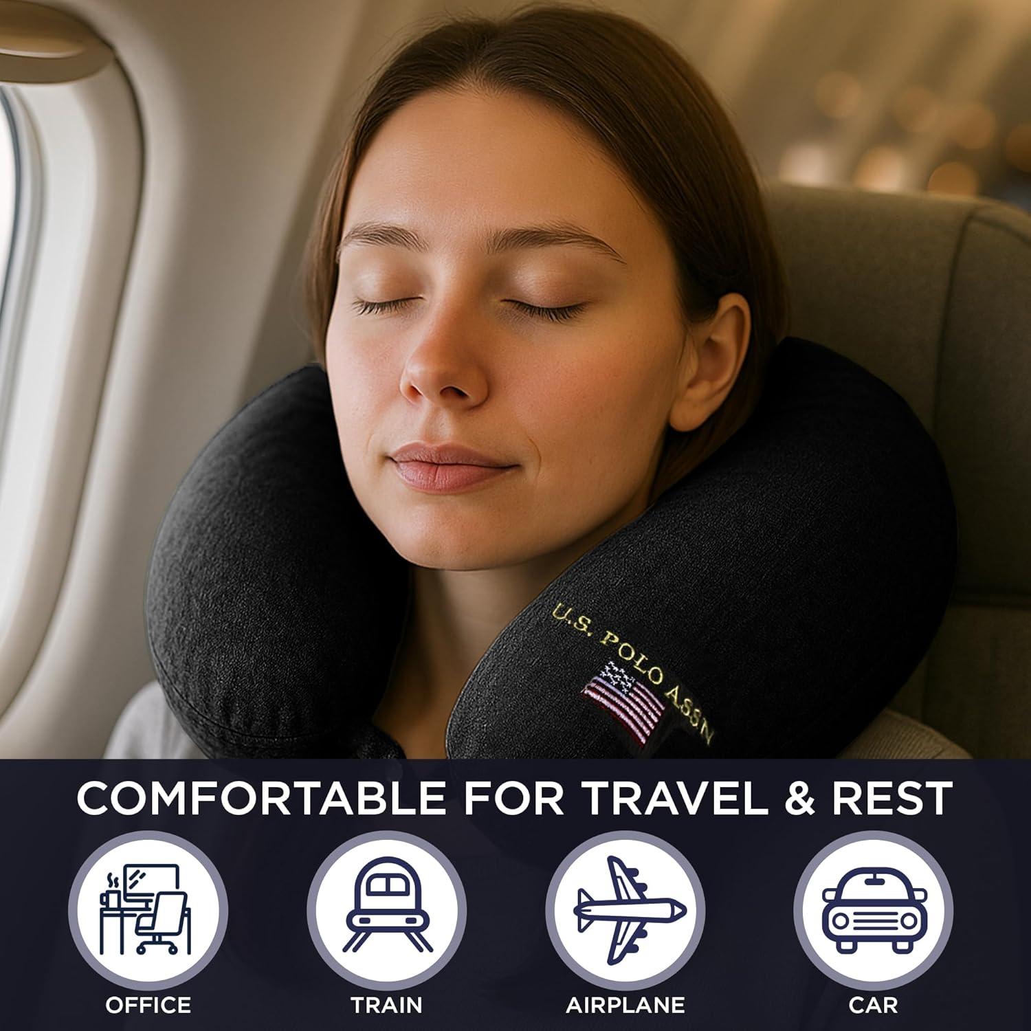 Almohada de Cuello U.S. Polo Assn. Terciopelo Suave 30x33cm