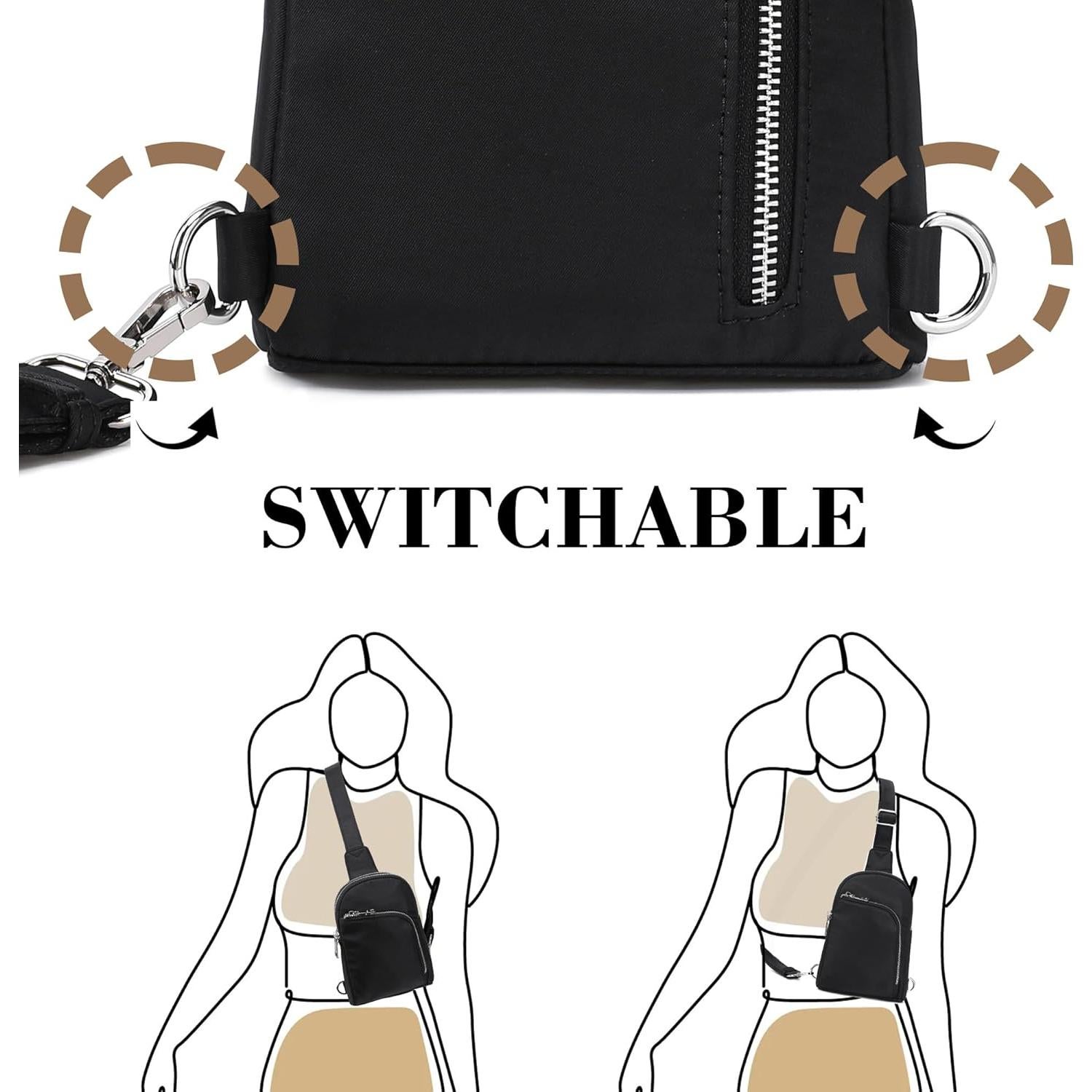 Bolsa Cruzada Ajustable INICAT con Bloqueo RFID para Mujeres