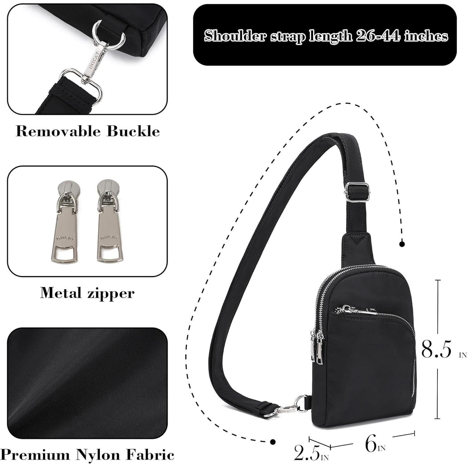 Bolsa Cruzada Ajustable INICAT con Bloqueo RFID para Mujeres