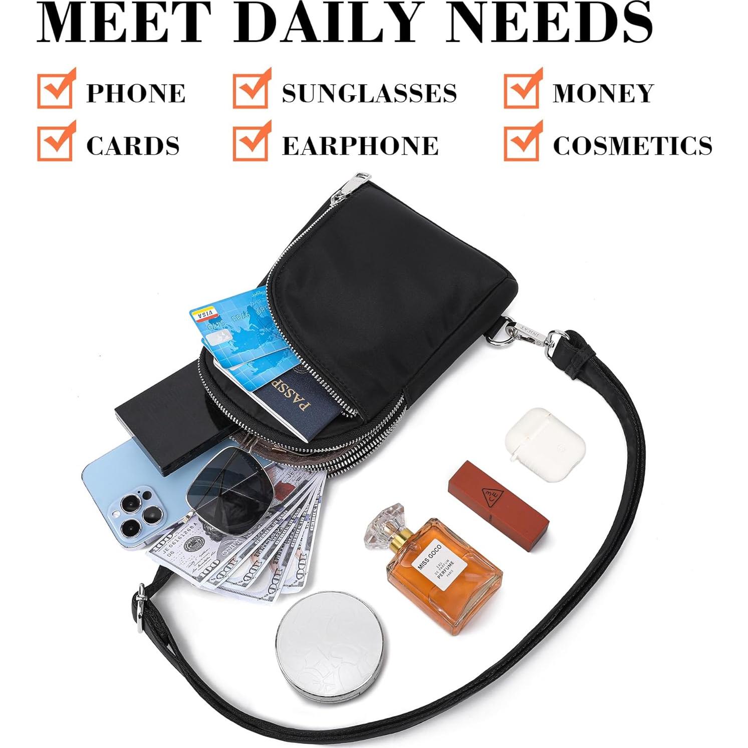 Bolsa Cruzada Ajustable INICAT con Bloqueo RFID para Mujeres