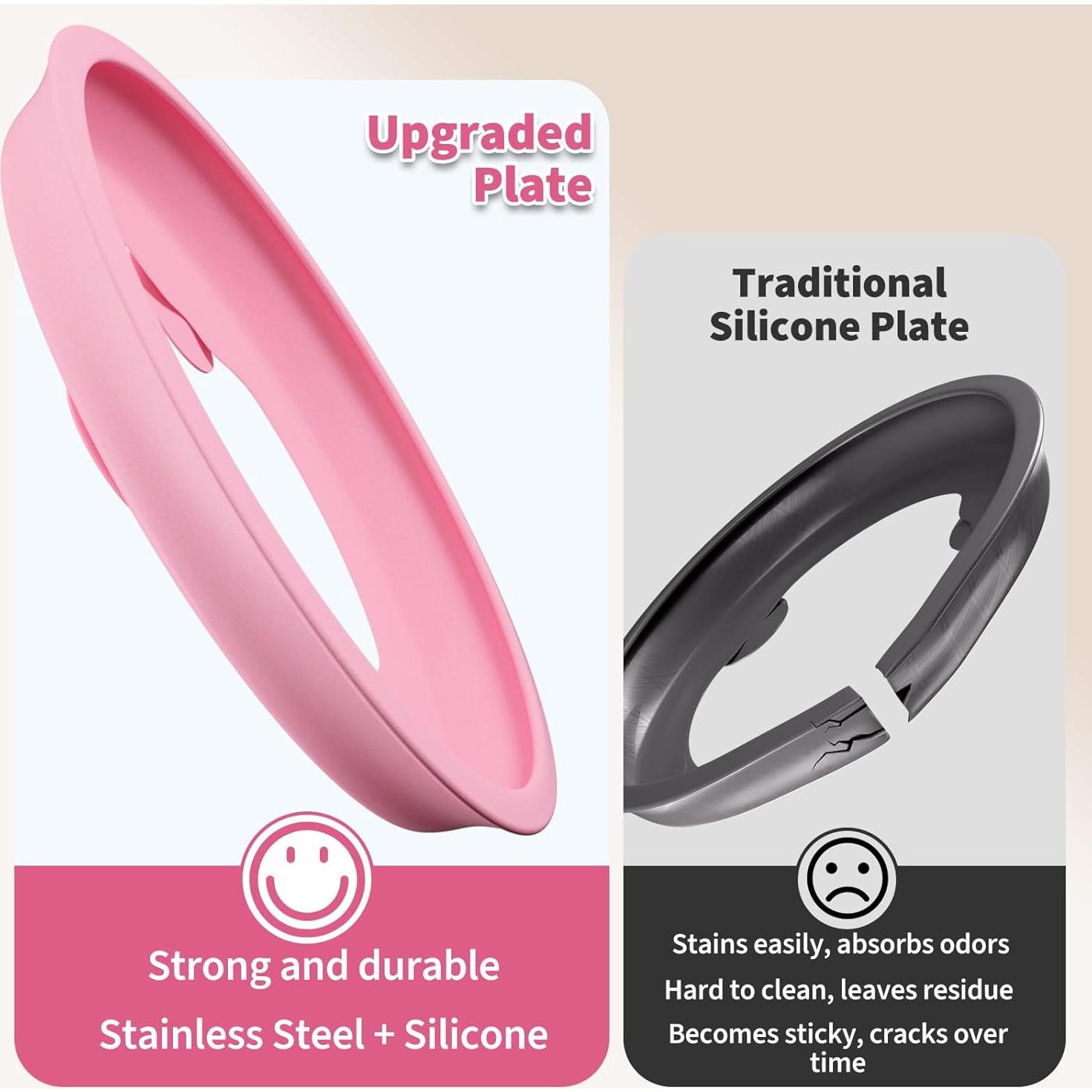 Plato de Acero Inoxidable Maccvk 22.86 cm Antideslizante 2 Pzs