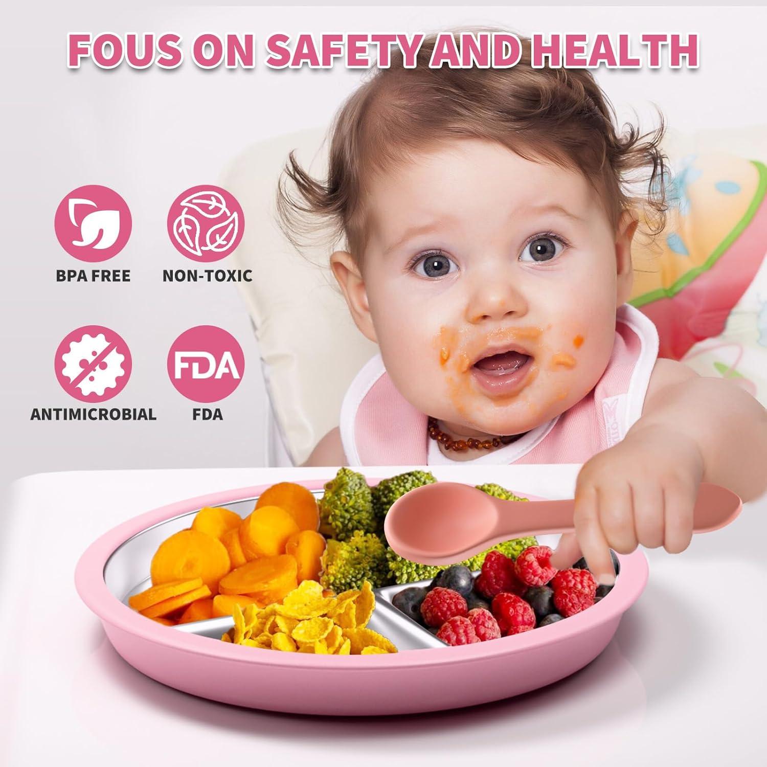 Plato de Acero Inoxidable Maccvk 22.86 cm Antideslizante 2 Pzs