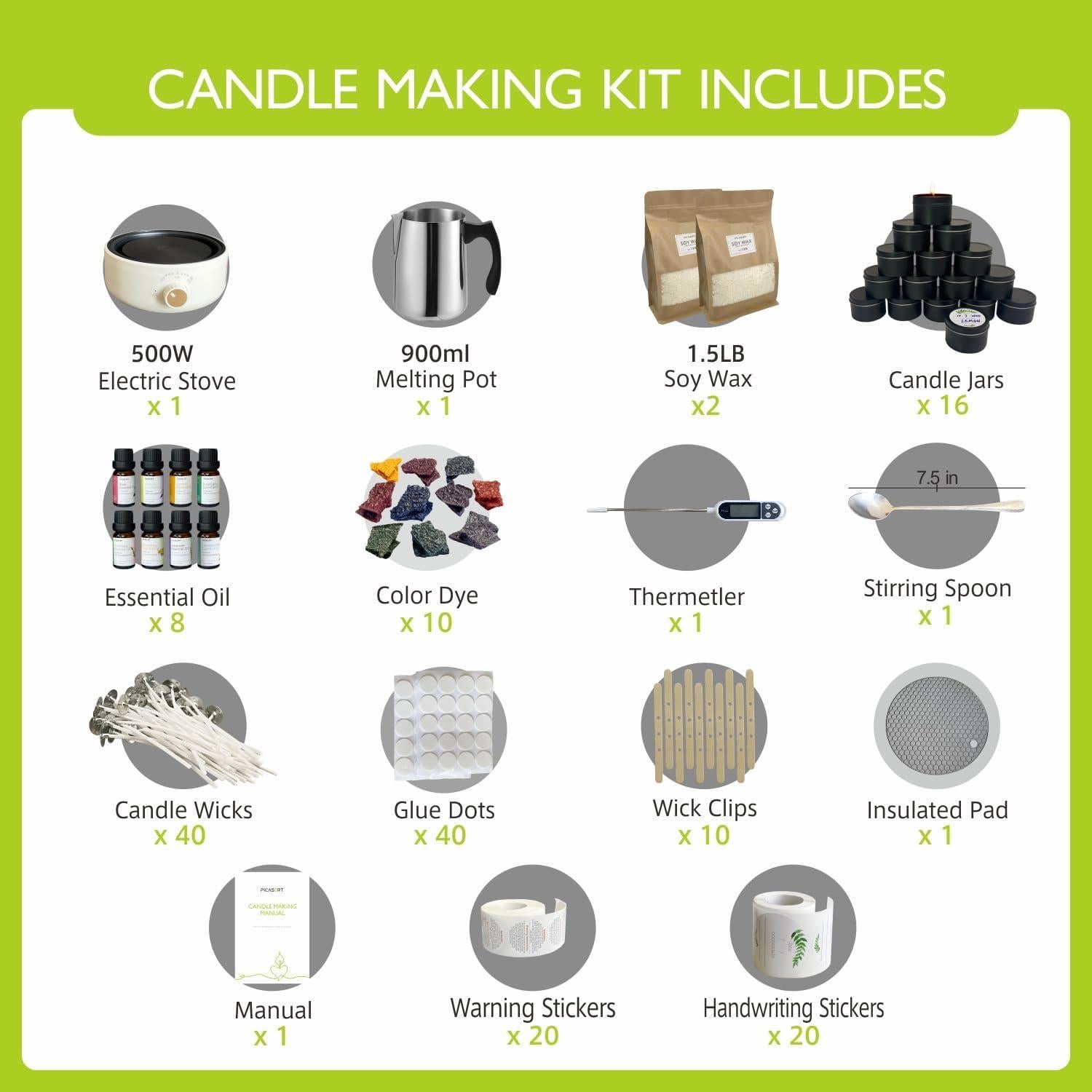 Kit de Fabricación de Velas Negras PICASORT - Completo 2.8 kg