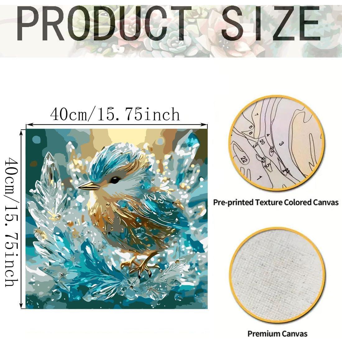 Kit de Pintura por Números SHICERNHJ 40.64x40.64 cm Pájaro de Cristal