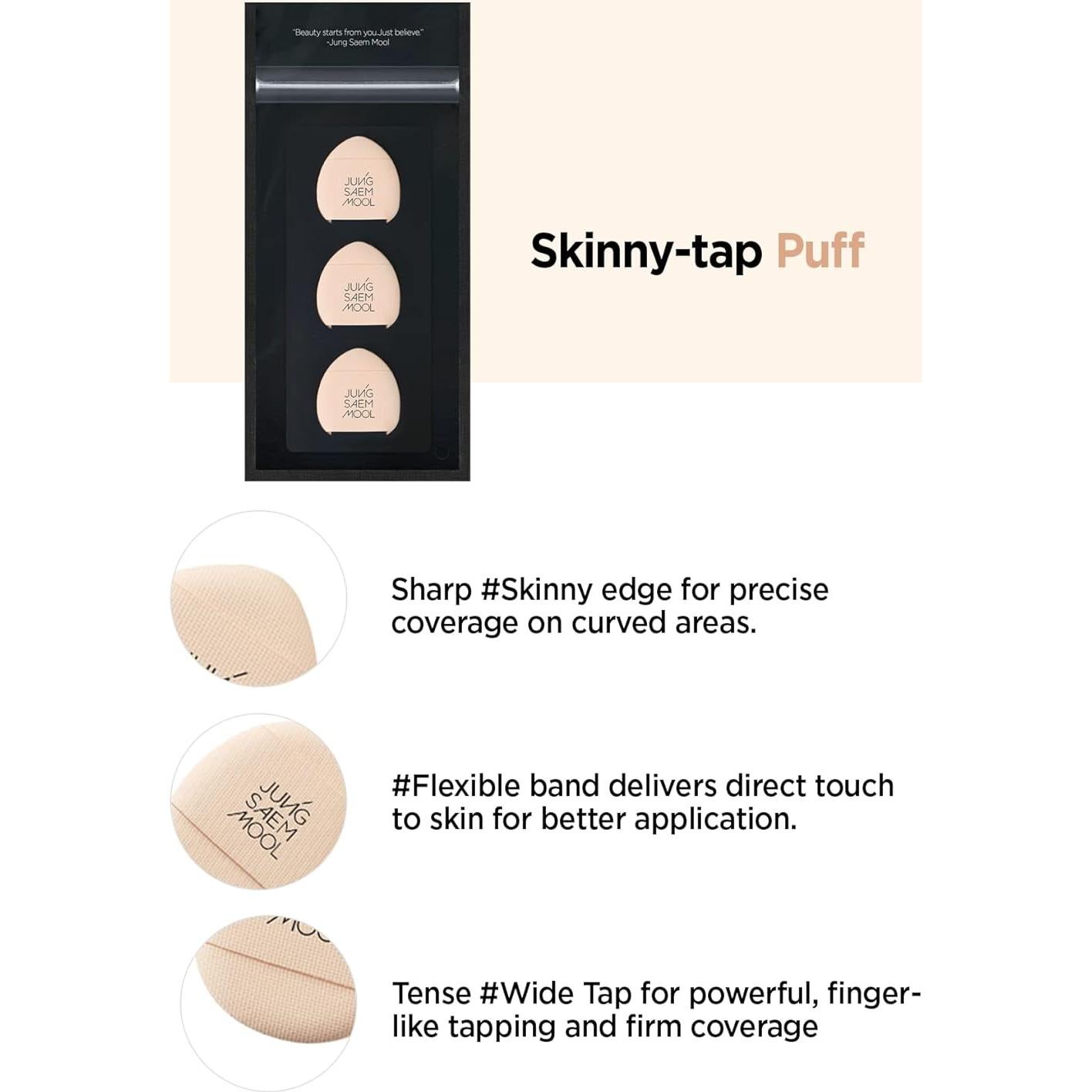 Puff de Maquillaje JUNG SAEM MOOL 3pcs Ultra Delgado