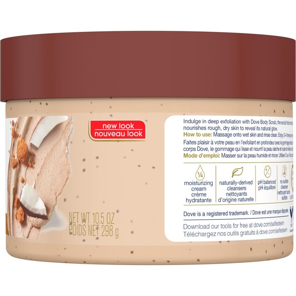 Exfoliante Corporal Dove Azúcar Moreno y Manteca de Coco 298 g - 4 Unidades