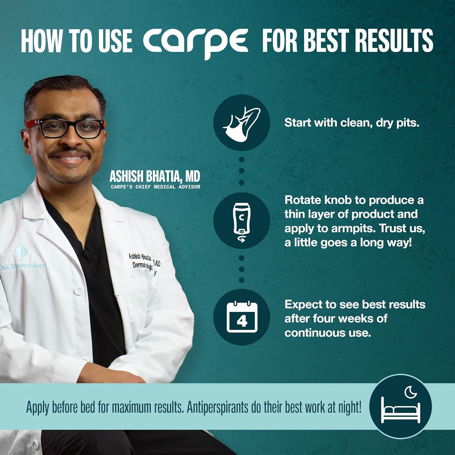 Desodorante Antitranspirante Carpe 50 ml - Aroma Limpio - Paquete de 2