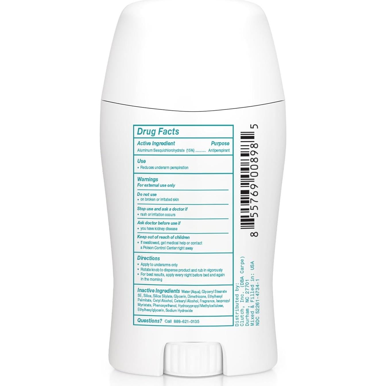 Desodorante Antitranspirante Carpe 50 ml - Aroma Limpio - Paquete de 2