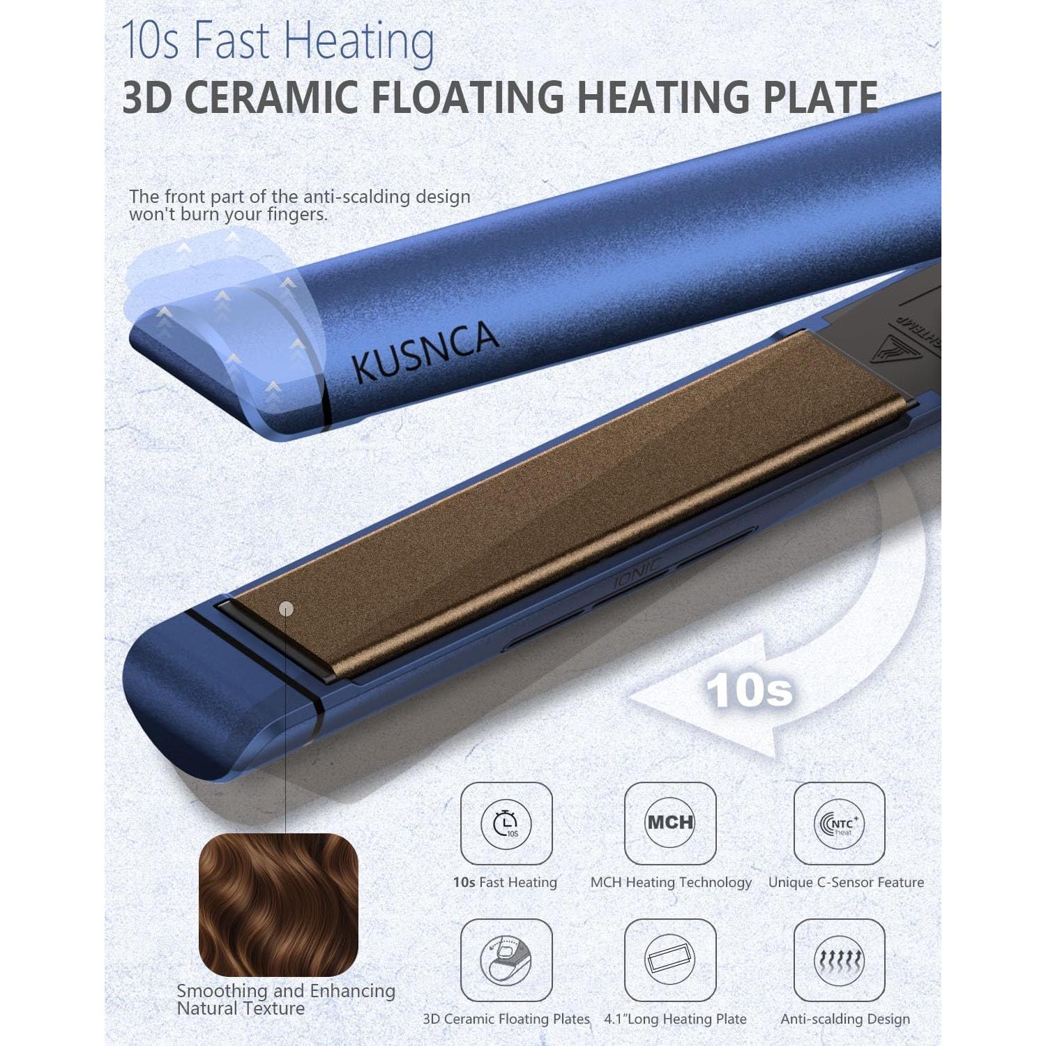 Plancha de Pelo KUSNCA V8 Cerámica Titanio 230-450°F