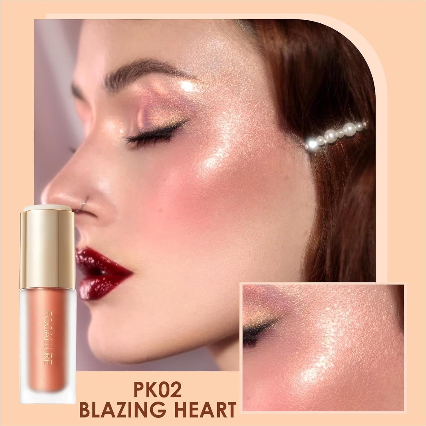 Iluminador Líquido FOCALLURE 3.69g Corazón Ardiente Larga Duración