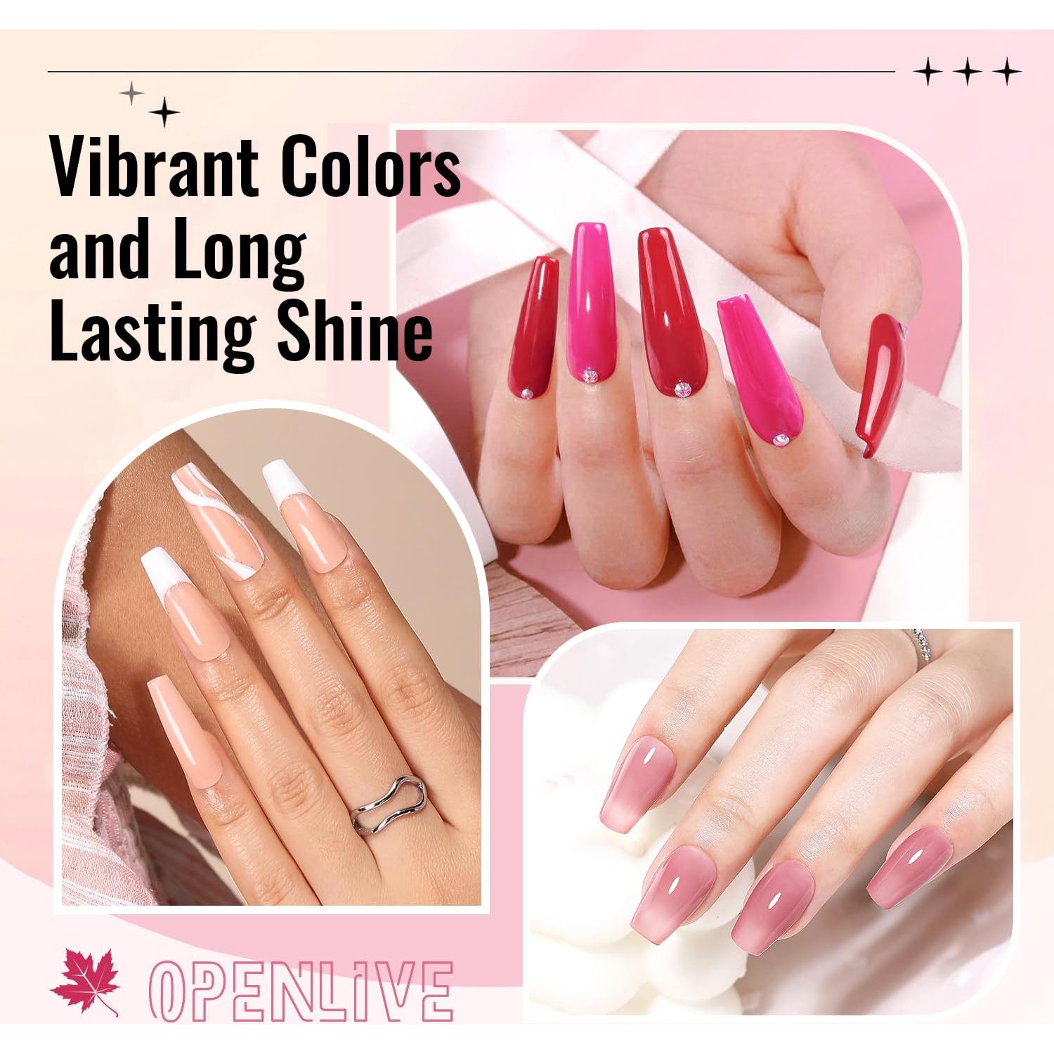 Juego de 12 Esmaltes de Uñas Secado Rápido DIY