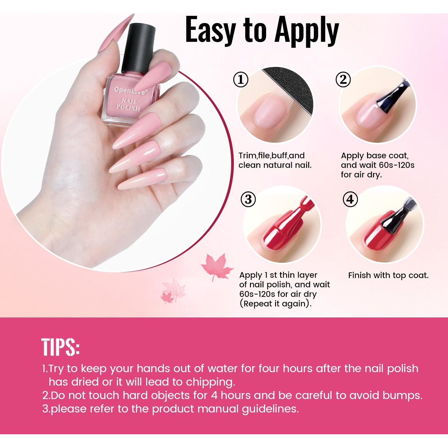 Juego de 12 Esmaltes de Uñas Secado Rápido DIY