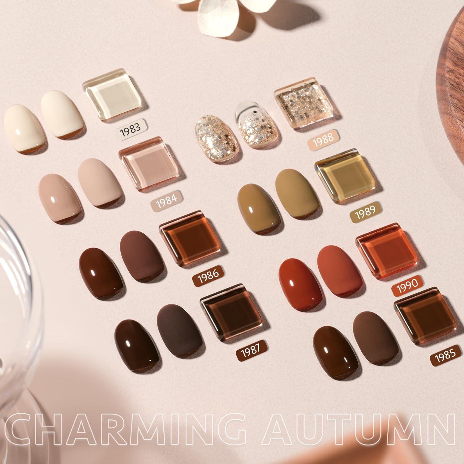 Kit de Esmalte en Gel GAOY 8 Colores 7 ml Otoño Encantador