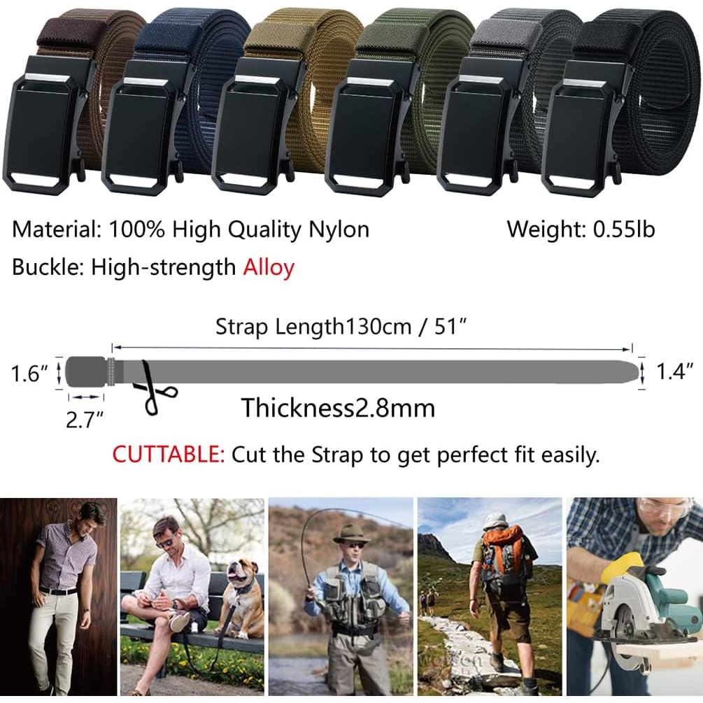 Cinturón Ratchet LionVII para Hombre de Nylon Verde Militar