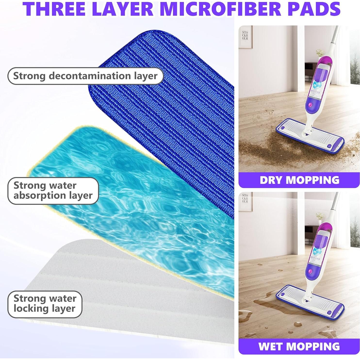 Paños de Mopa Reutilizables TINA&TONY 5PCS Microfibra