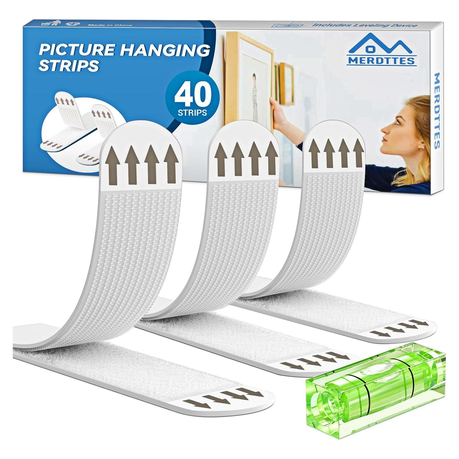 Tiras Adhesivas para Colgar Imágenes MERDTTES 40 Paquetes