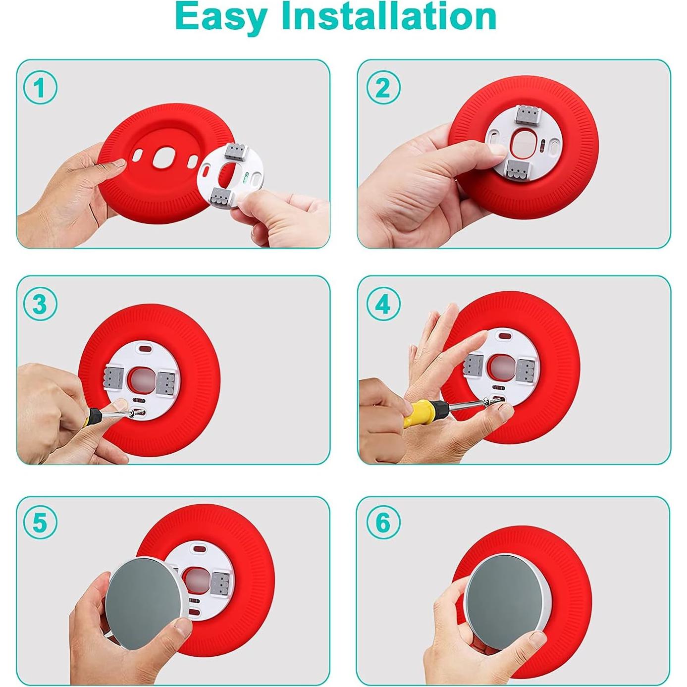 Cubierta de Placa de Pared Poivy para Termostato Nest Negro