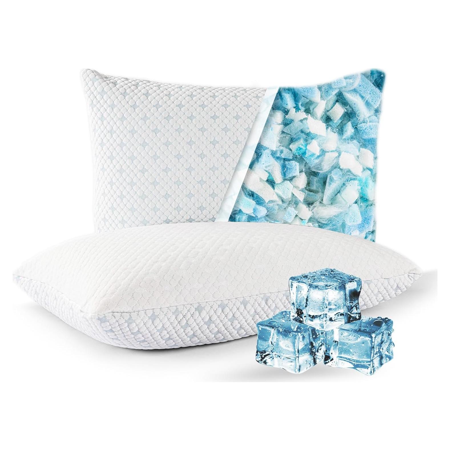 Almohadas de Espuma de Memoria EGOHOME Ajustables Enfriadoras - Paquete de 2