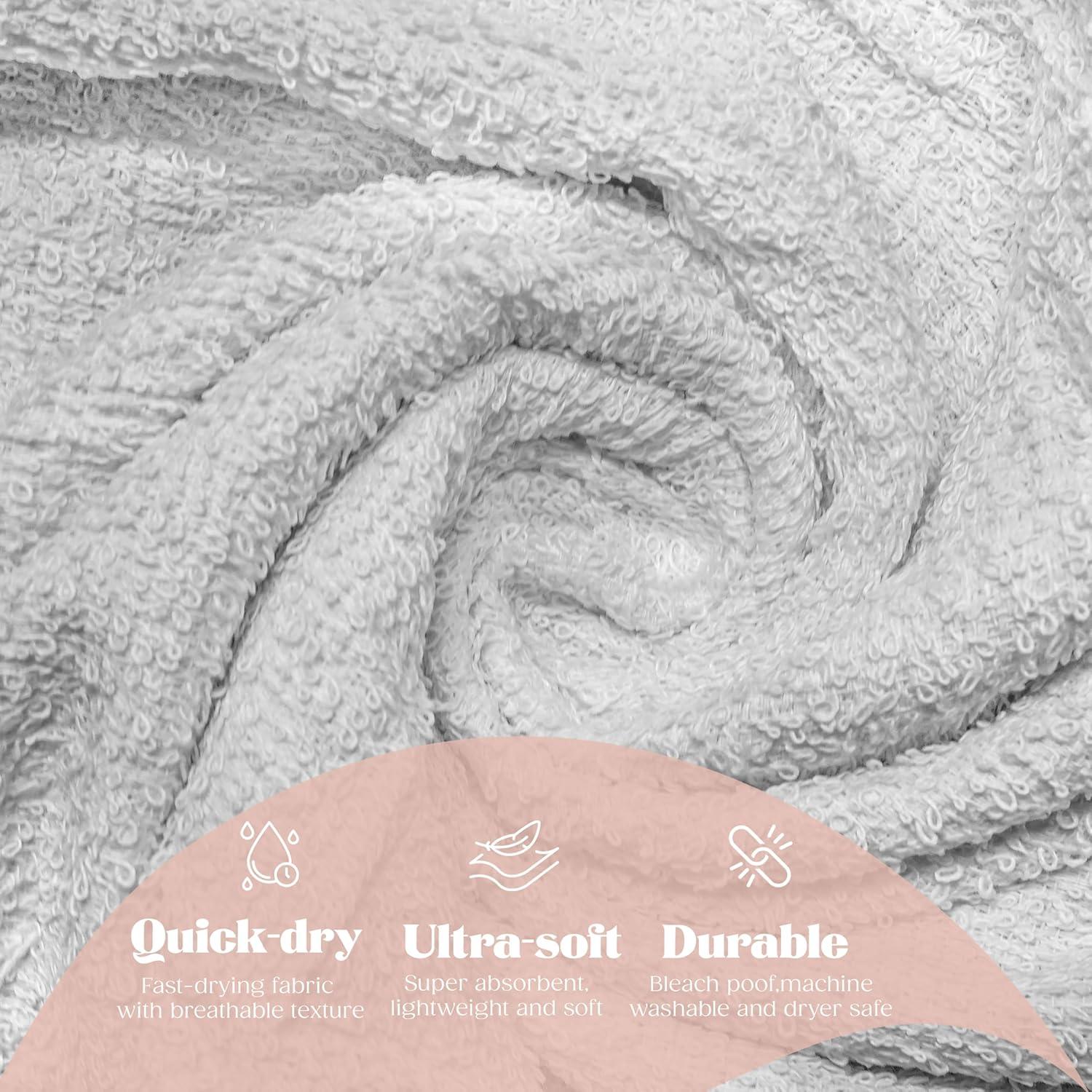 24 Toallas de Baño de Algodón STF Linen 22x44 cm Blancas