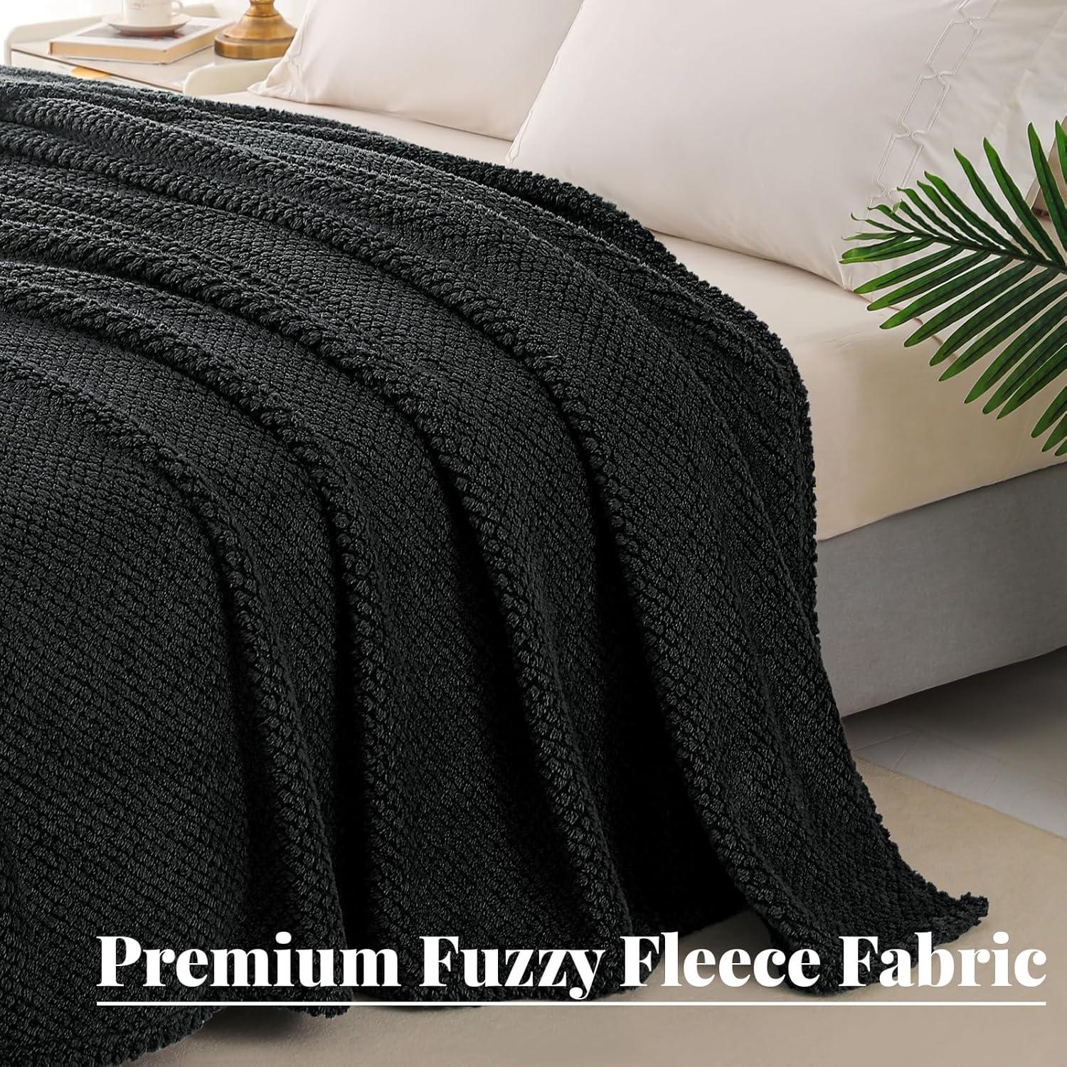 Manta de Forro Polar Flotilla de Ballenas 127x178 cm Negra