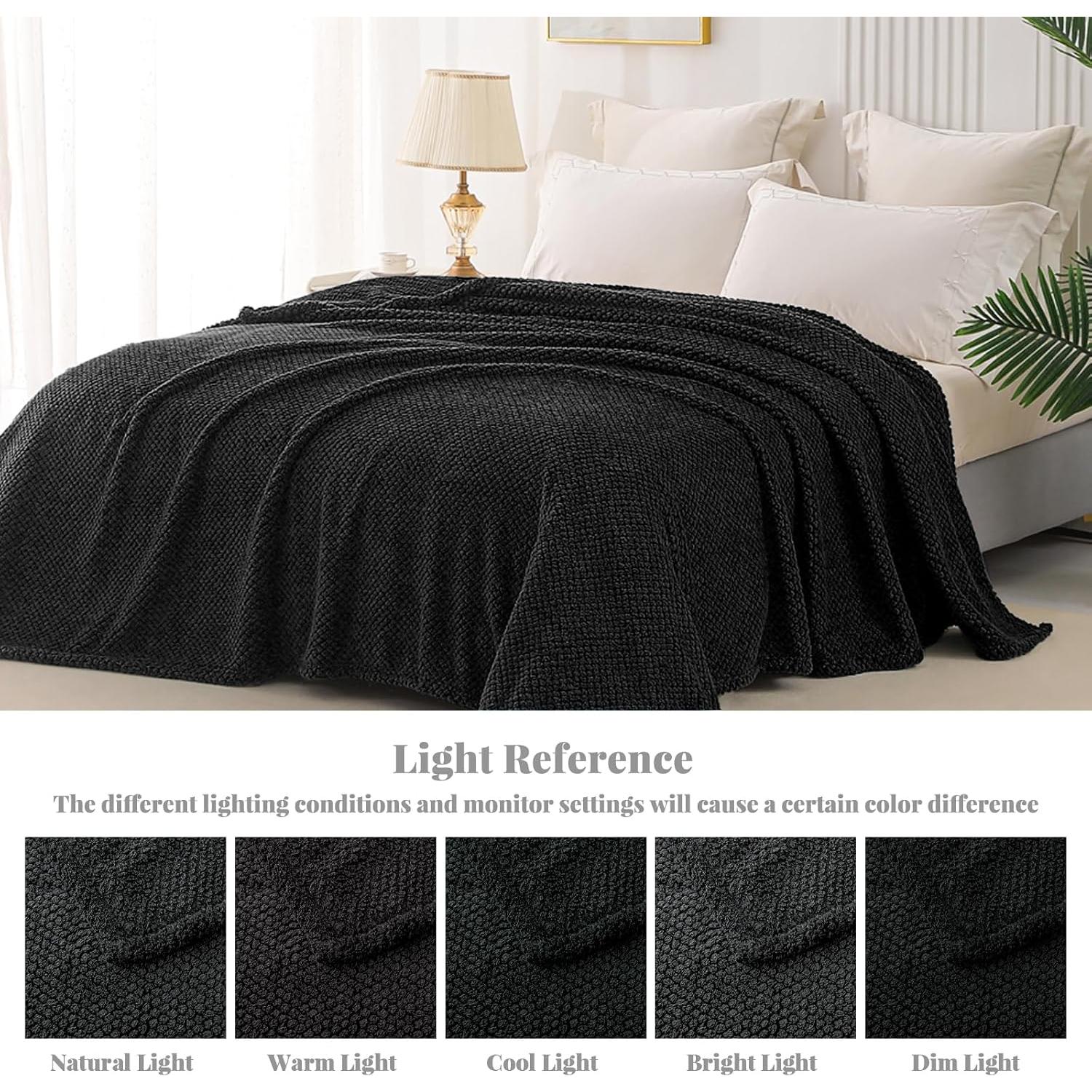 Manta de Forro Polar Flotilla de Ballenas 127x178 cm Negra