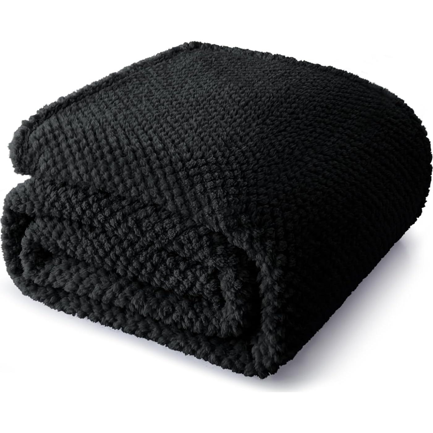 Manta de Forro Polar Flotilla de Ballenas 127x178 cm Negra