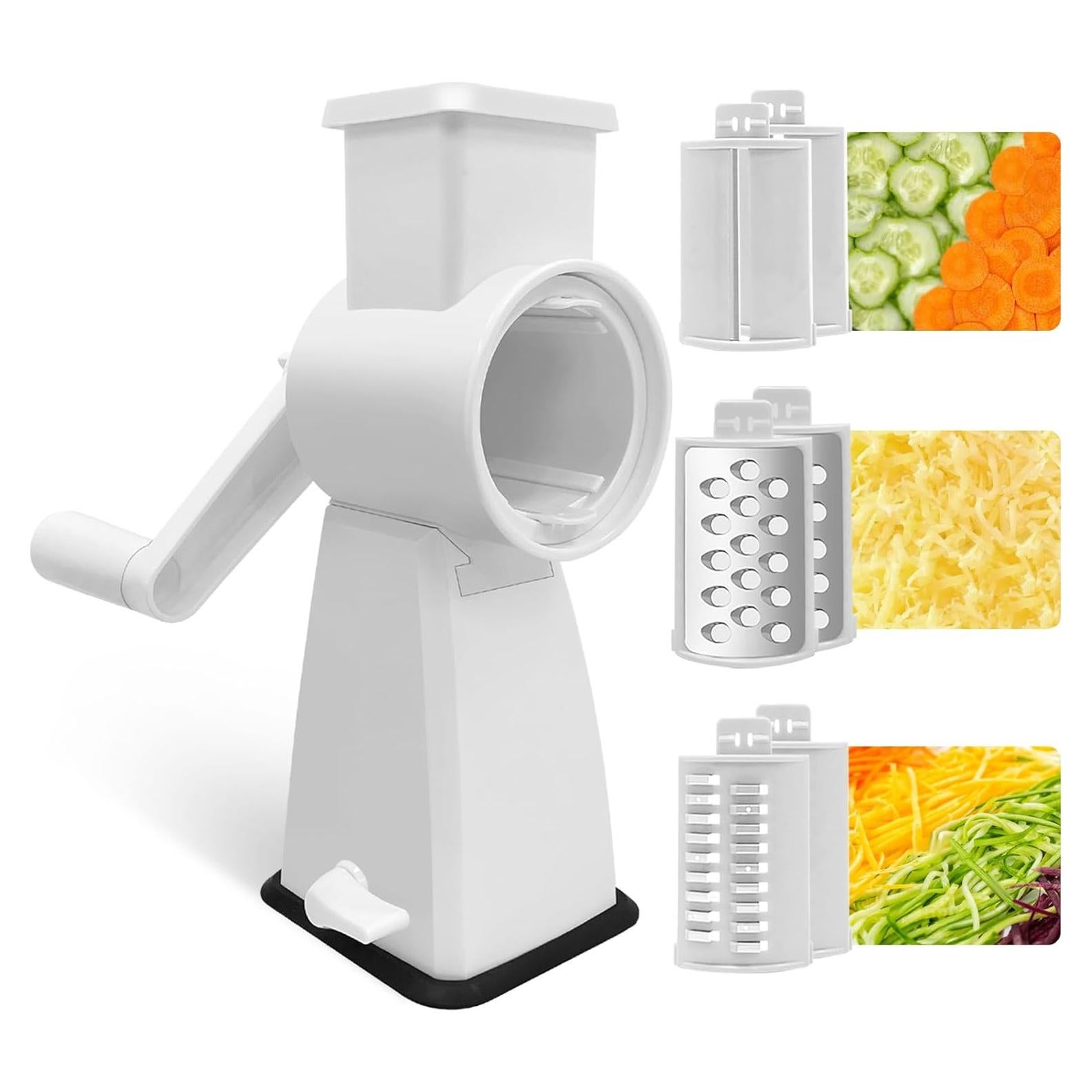 Rallador de Queso Rotativo SUREWIN 3 Cuchillas Acero Inoxidable