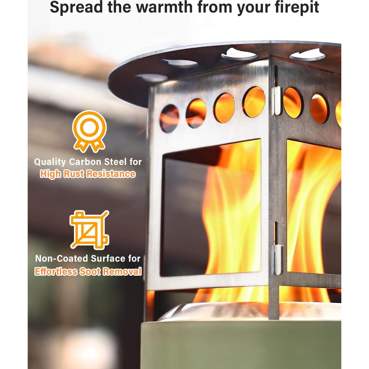 Deflector de Calor YEFU 5" para Fogata de Mesa - Acero