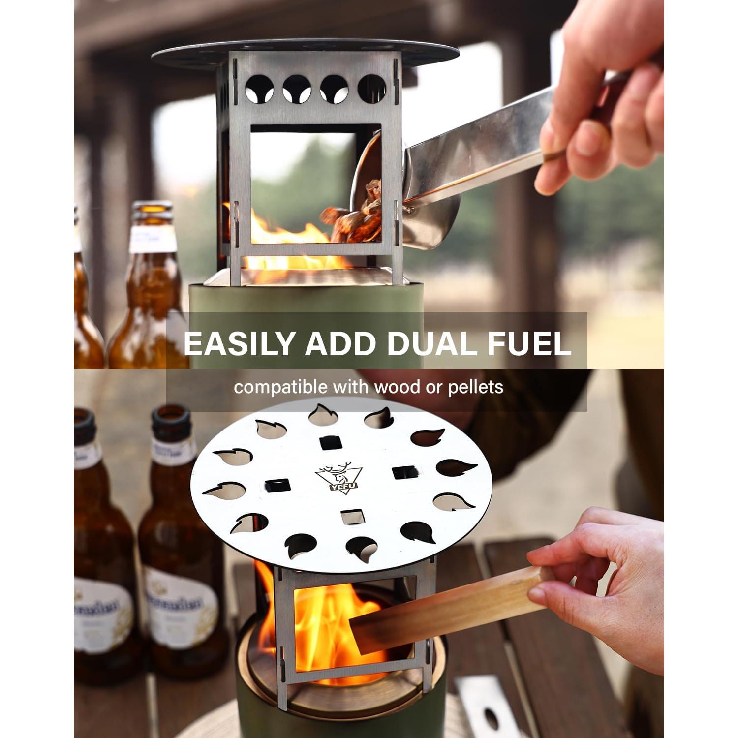 Deflector de Calor YEFU 5" para Fogata de Mesa - Acero