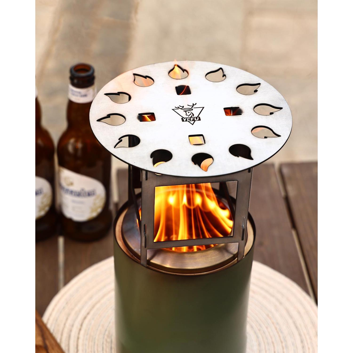 Deflector de Calor YEFU 5" para Fogata de Mesa - Acero