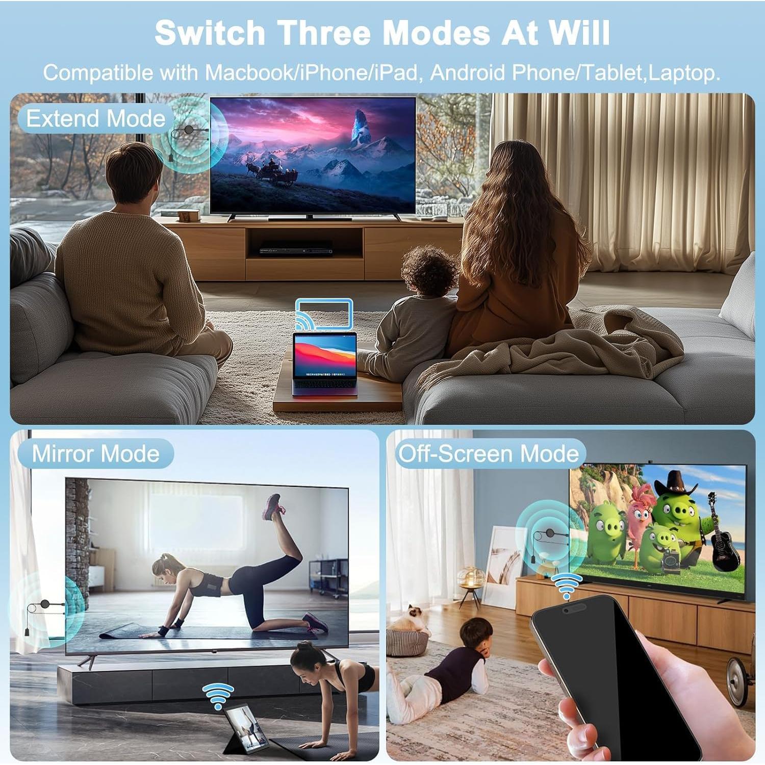 Adaptador HDMI Inalámbrico 4K Dongle Negro - Espejo Pantalla