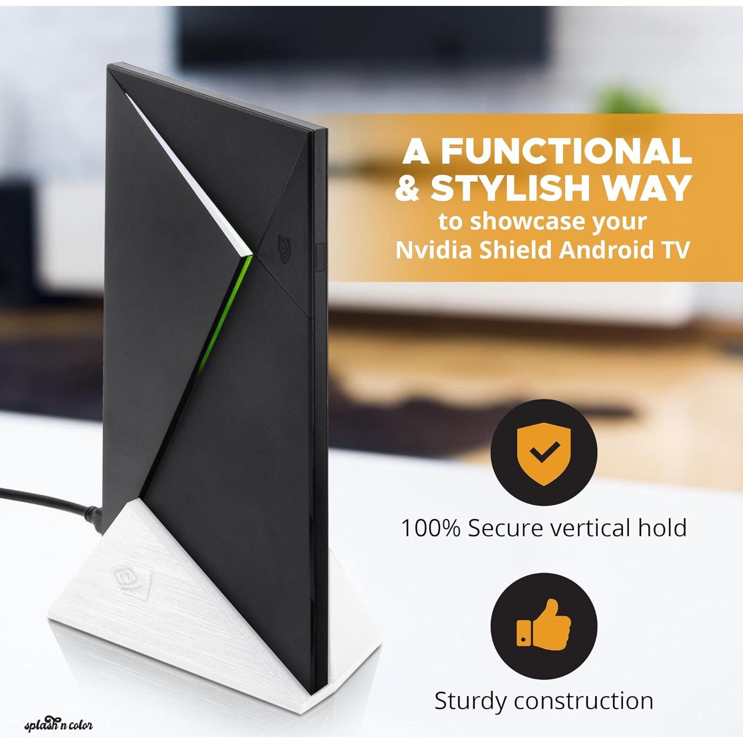 Soporte Vertical Organizador SplashNColor para Nvidia Shield TV - Blanco Ártico
