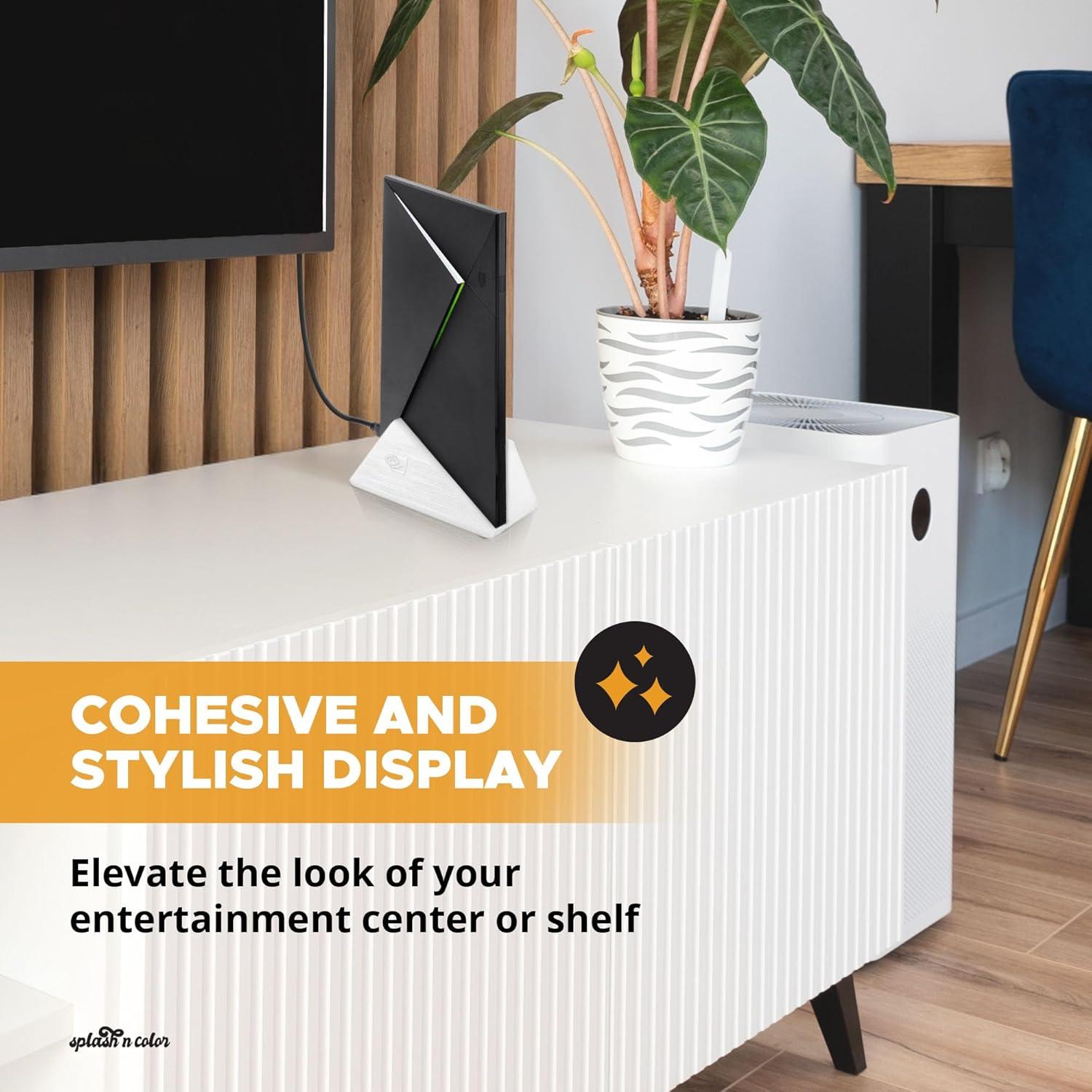 Soporte Vertical Organizador SplashNColor para Nvidia Shield TV - Blanco Ártico