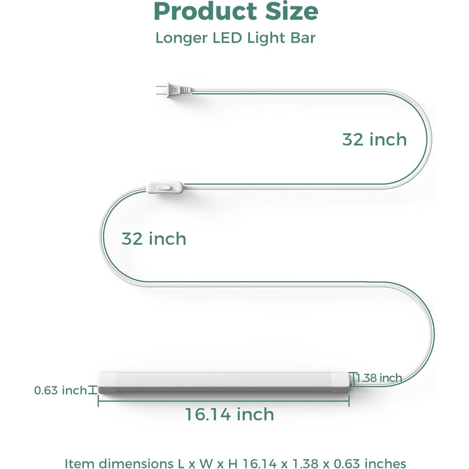 ASOKO Luz Bajo Gabinete 40.64 cm 700LM 4500K Blanco Diurno