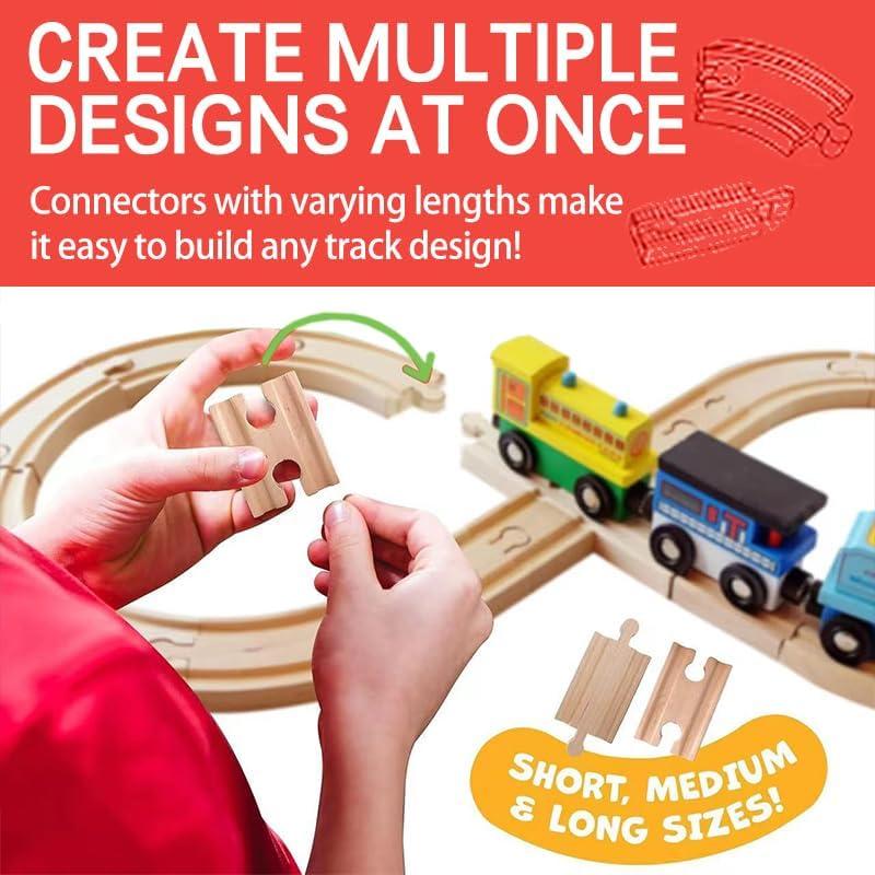 Pista de tren de madera MUYUTOY 30 piezas accesorios compatibles