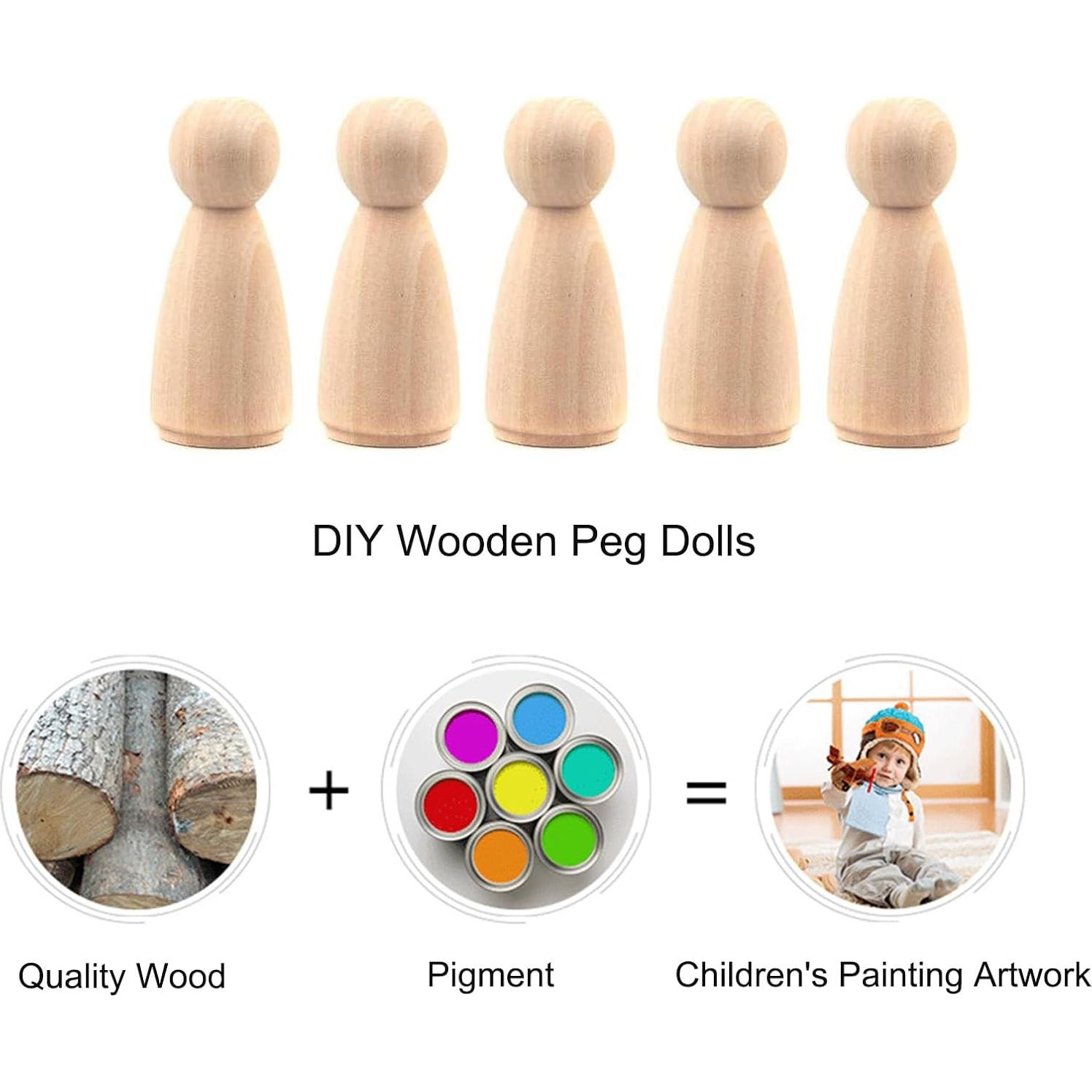 Muñecos de Madera sin Terminar LUUFAN 20pcs 6.5cm DIY