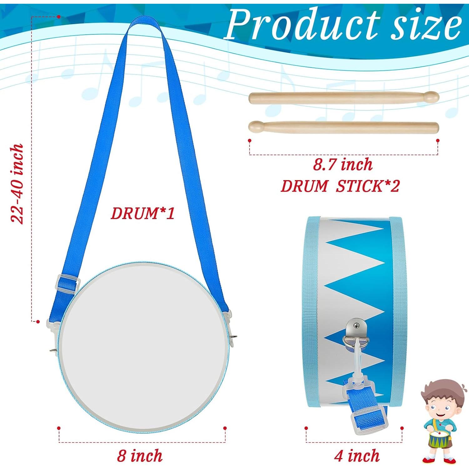 Juego de Tambores de Madera Meooeck 20 cm Azul para Niños